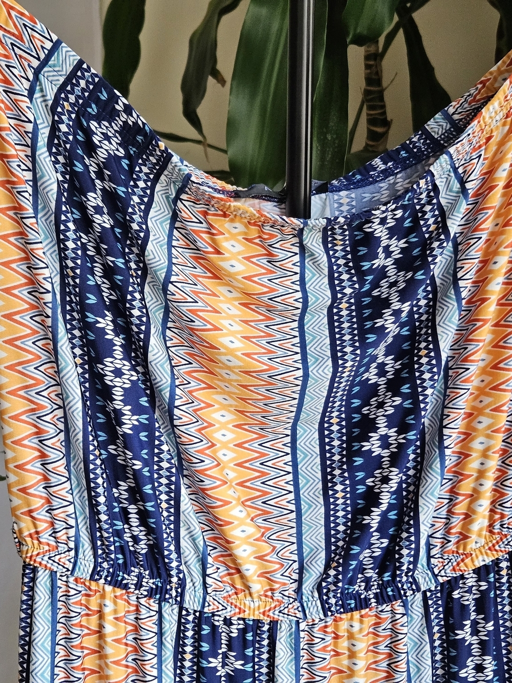ANEL Woman’s Fashion Geometric Tribal Print Strapless Maxi Dress - Size L - Picture 4 of 15
